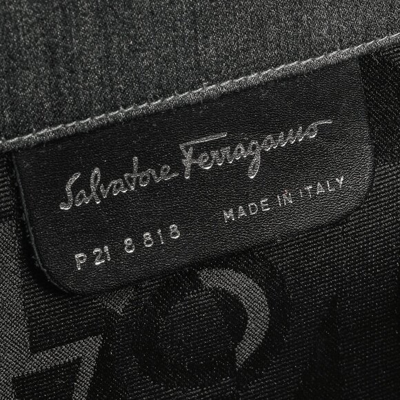 Salvatore Ferragamo Grey Flannel Gancini-Clasp Evening Bag - Picture 12 of 12